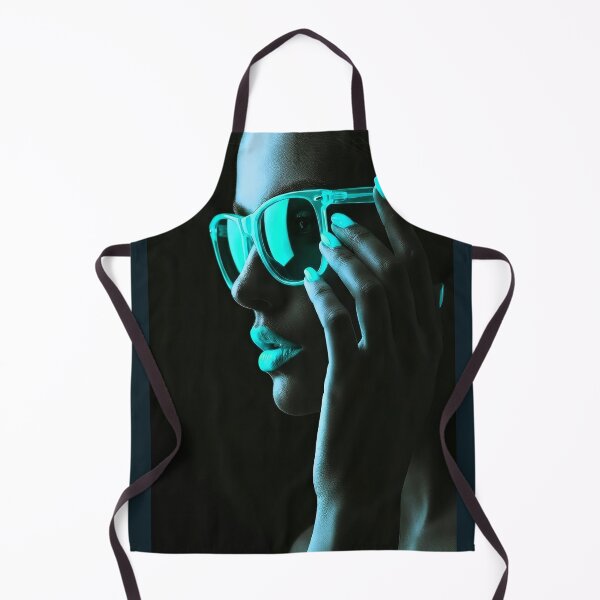 Item preview, Electric Cyan Glow Neon Portrait Aesthetic Art designed and sold by abanoubnabil.