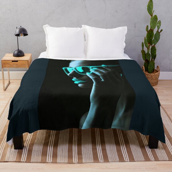Item preview, Electric Cyan Glow Neon Portrait Aesthetic Art designed and sold by abanoubnabil.