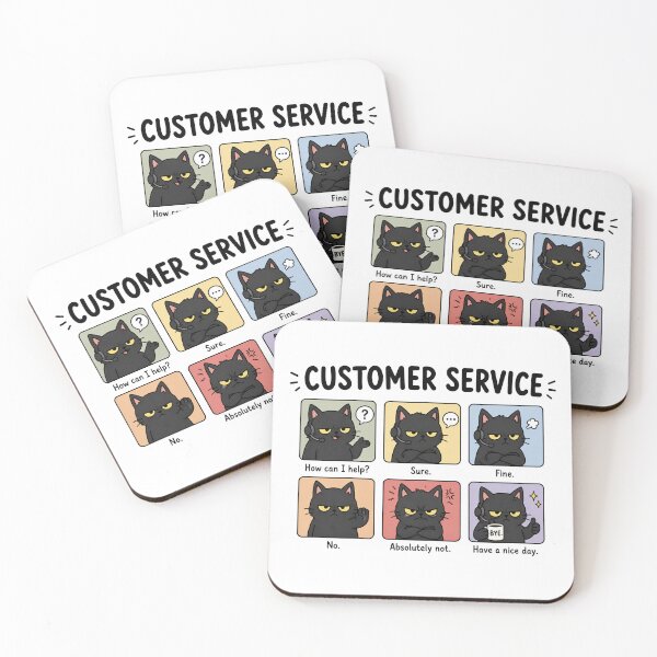 Item preview, Customer Service Black Cat Meme designed and sold by MonkiFlipp.