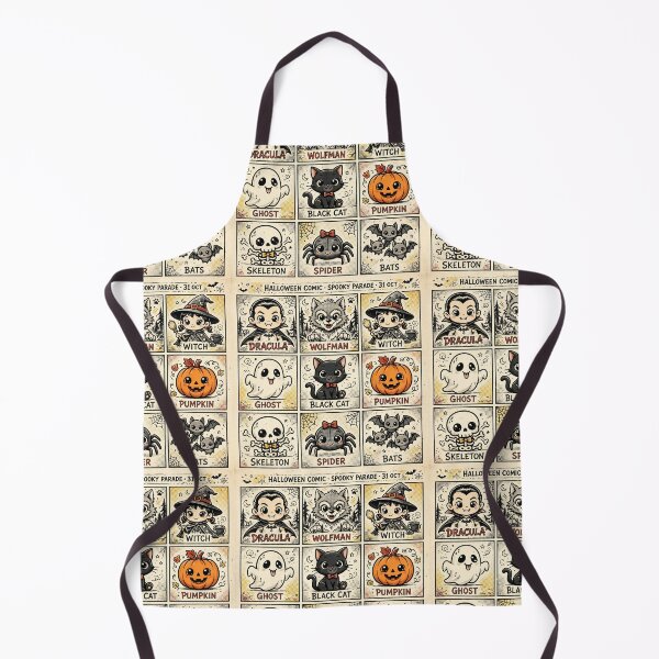 Item preview, Vintage Halloween Comic Character Grid designed and sold by Teeny Quities.