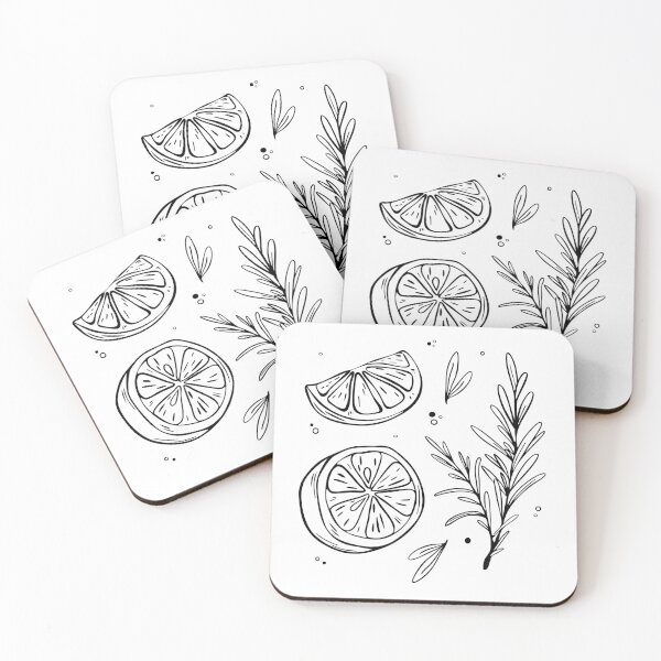 Item preview, Lemon & Rosemary Sketch | Mediterranean Botanical Illustration designed and sold by Sagi Jane Art.