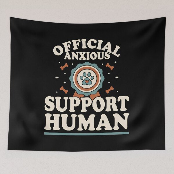 Item preview, Official Anxious Support Human Retro Paw Print Design designed and sold by GiaoCalonas.