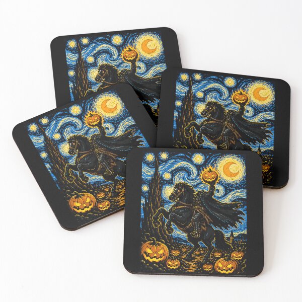 Item preview, Spooky Horseman with Pumpkin in a Starry Night Halloween designed and sold by rafaeltto.