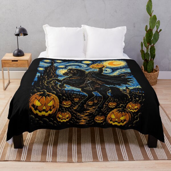 Item preview, Spooky Horseman with Pumpkin in a Starry Night Halloween designed and sold by rafaeltto.