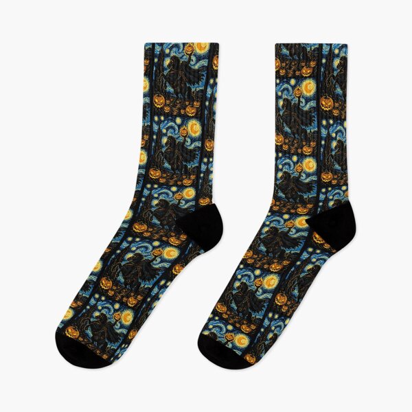 Item preview, Spooky Horseman with Pumpkin in a Starry Night Halloween designed and sold by rafaeltto.