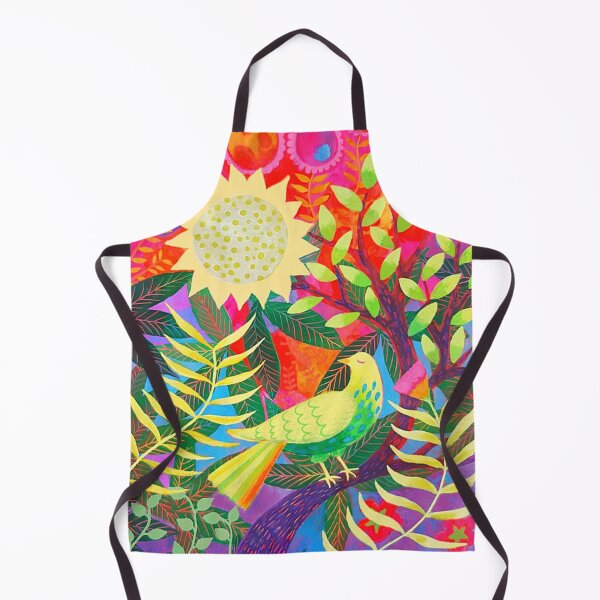 Item preview, Golden Songbird, colourful bird art, designed and sold by Jess Stride.