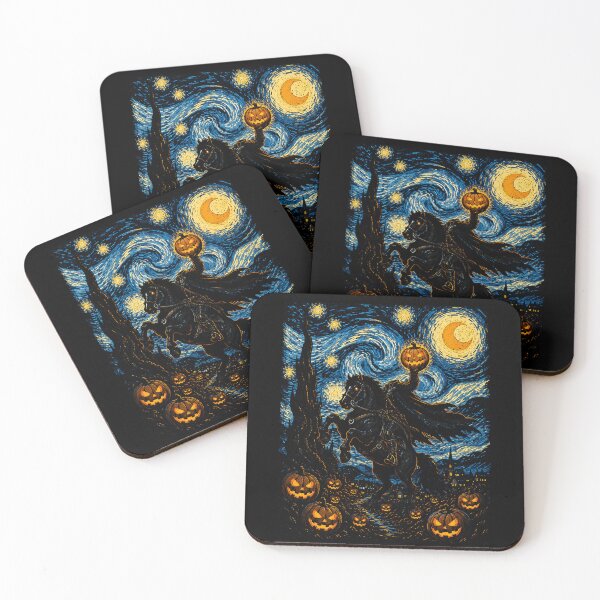 Item preview, Halloween horseman with pumpkin in a starry night halloween designed and sold by rafaeltto.