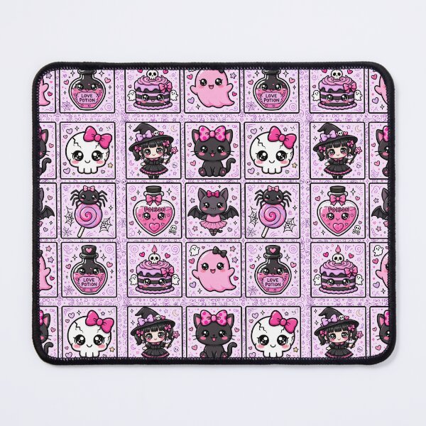 Item preview, Pink Goth Kawaii Halloween Character Grid designed and sold by Teeny Quities.