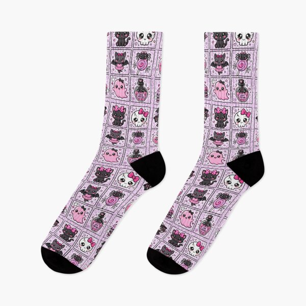 Item preview, Pink Goth Kawaii Halloween Character Grid designed and sold by Teeny Quities.