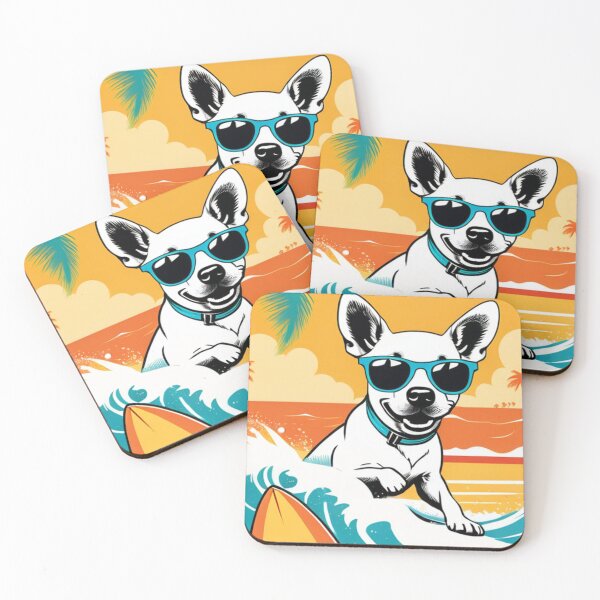 Item preview, Art - Anthropomorphic Dog Surfer, Joyful Vintage Illustration designed and sold by World-Pets.