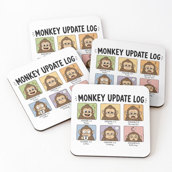 Item preview, Monkey Update Log Funny Meme designed and sold by MonkiFlipp.