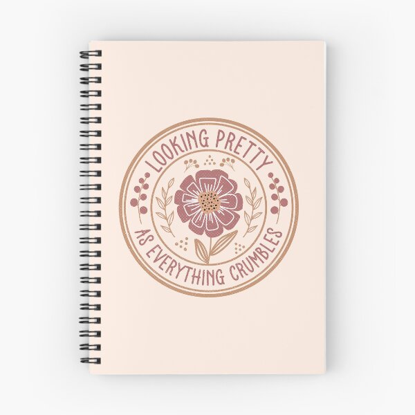 Item preview, Looking Pretty As Everything Crumbles - Funny Sarcastic Boho Floral Badge designed and sold by the-Z3nith.