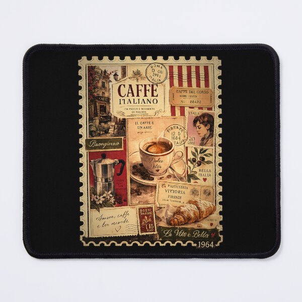 Item preview, Vintage Italian Coffee Stamp Collage – Caffè Italiano Dolce Vita Art designed and sold by IsyLaneDesign.