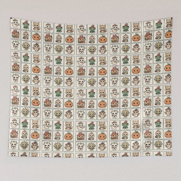 Item preview, Spooky Western Halloween Character Grid designed and sold by Teeny Quities.