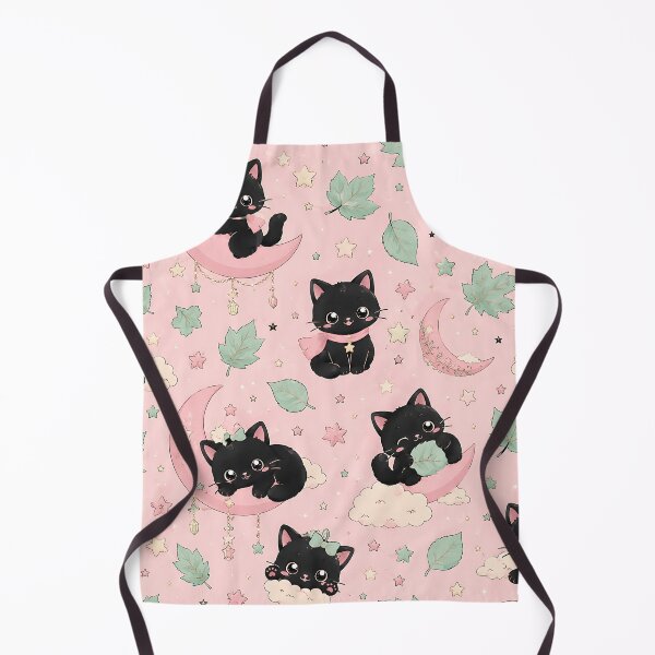 Item preview, Kawaii Black Cat Pastel Moon Autumn Pattern designed and sold by Thai Vibe Studio.