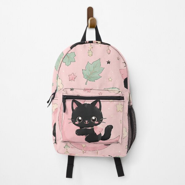 Item preview, Kawaii Black Cat Pastel Moon Autumn Pattern designed and sold by Thai Vibe Studio.