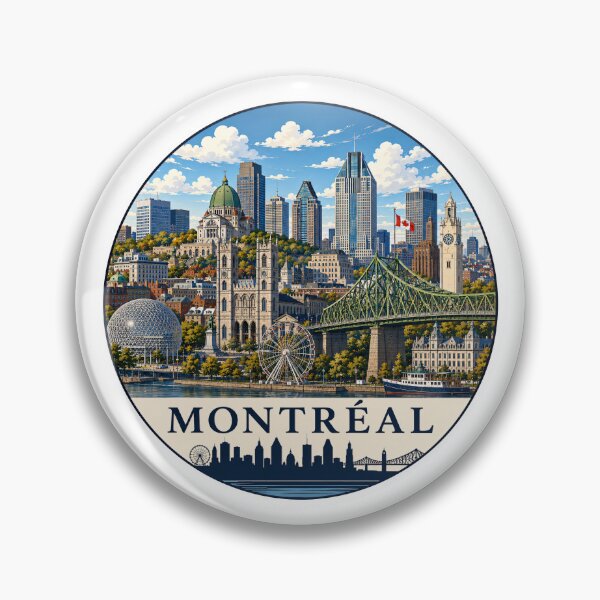 Item preview, Montreal Landmark Skyline Travel Sticker designed and sold by Beyond Destinations.