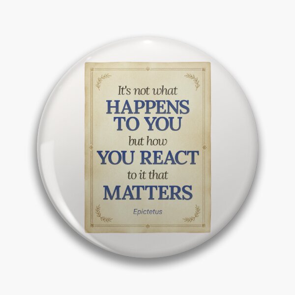 Item preview, It's not what happens to you but how you react to it that matters - Epictetus - Elegant Script Stoic Quote - Egyptian Blue Version designed and sold by Stoic Core.