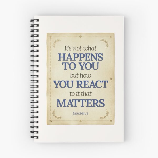Item preview, It's not what happens to you but how you react to it that matters - Epictetus - Elegant Script Stoic Quote - Egyptian Blue Version designed and sold by Stoic Core.