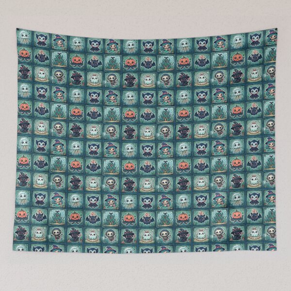 Item preview, Underwater Kawaii Halloween Creature Grid designed and sold by Teeny Quities.