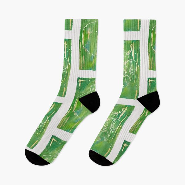 Item preview, Minimalist couple line art with green watercolor and gold designed and sold by Art by M.H..