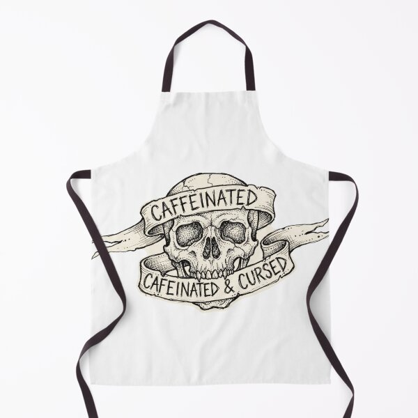 Item preview, Caffeinated and Cursed Gothic Skull Coffee Quote Vintage Sketch Art designed and sold by SipWithStyleArt.