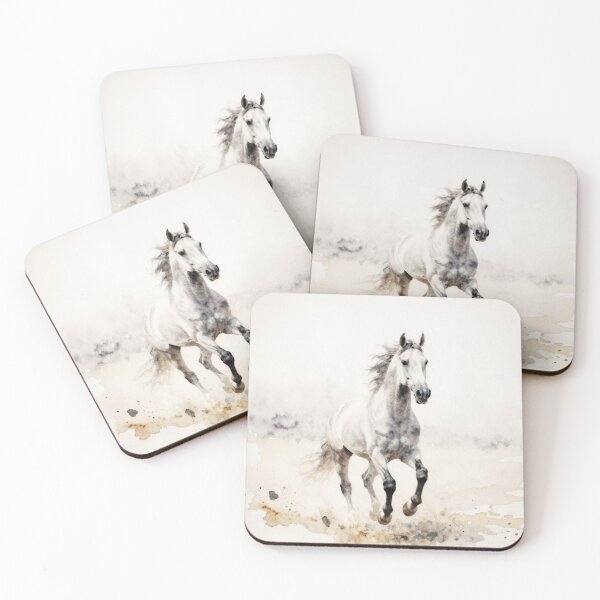 Item preview, Elegant Galloping Horses - Gray horse 1 designed and sold by Lucia Amaris Art.