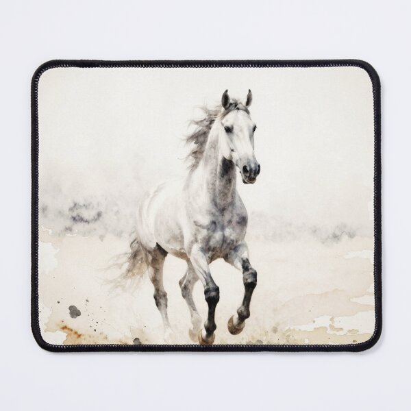 Item preview, Elegant Galloping Horses - Gray horse 1 designed and sold by Lucia Amaris Art.