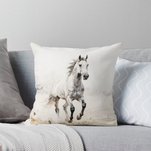 Item preview, Elegant Galloping Horses - Gray horse 1 designed and sold by Lucia Amaris Art.