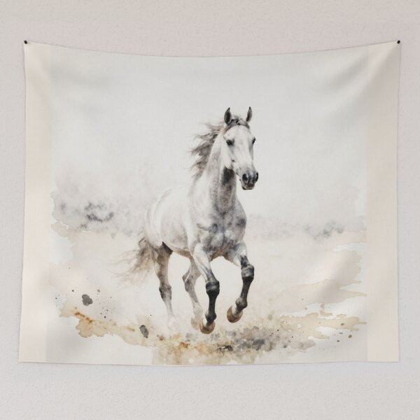 Item preview, Elegant Galloping Horses - Gray horse 1 designed and sold by Lucia Amaris Art.