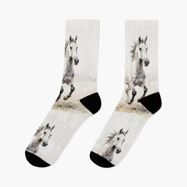Item preview, Elegant Galloping Horses - Gray horse 1 designed and sold by Lucia Amaris Art.