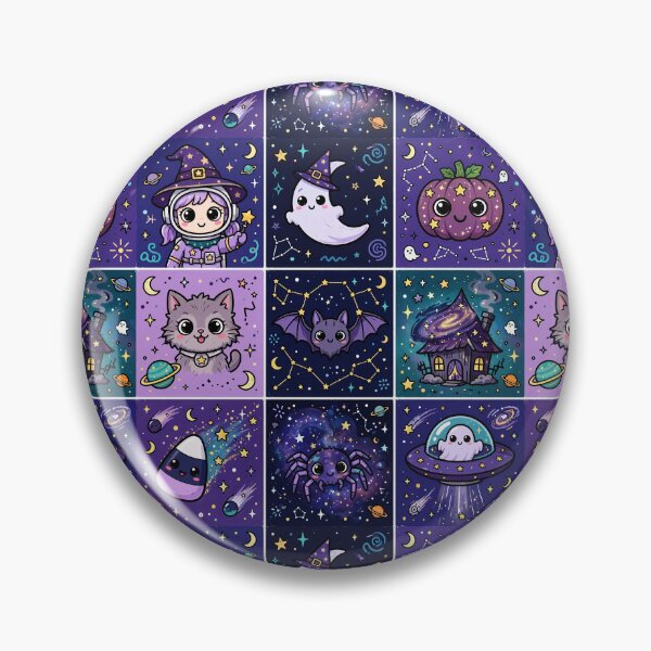 Item preview, Cosmic Kawaii Halloween Creature Grid designed and sold by Teeny Quities.
