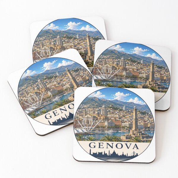 Item preview, Genoa Landmark Skyline Travel Sticker designed and sold by Beyond Destinations.