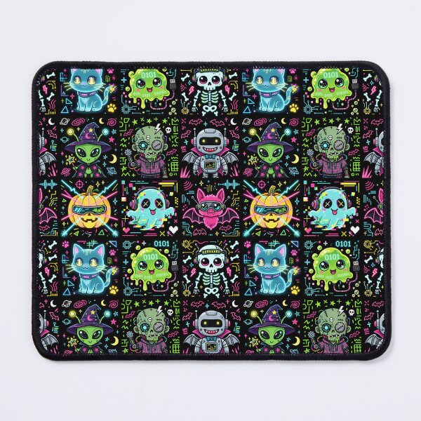 Item preview, Neon Cyber Halloween Character Grid designed and sold by Teeny Quities.