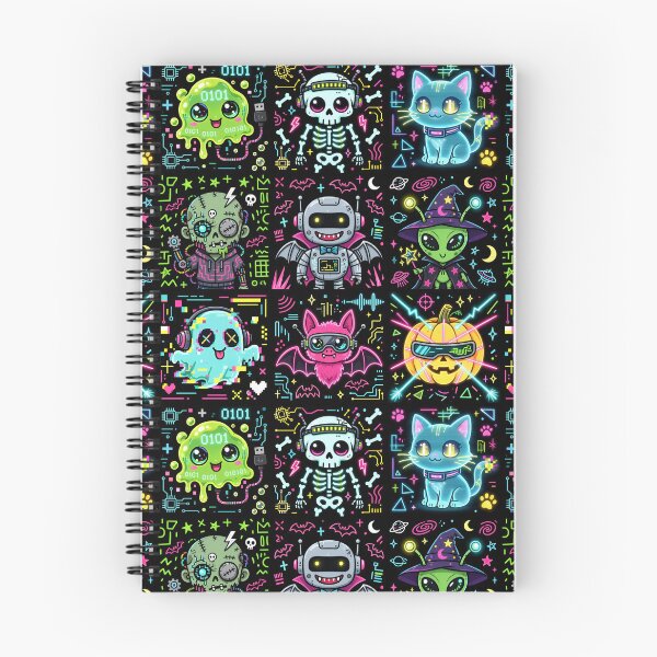 Item preview, Neon Cyber Halloween Character Grid designed and sold by Teeny Quities.
