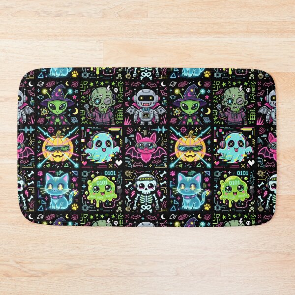 Item preview, Neon Cyber Halloween Character Grid designed and sold by Teeny Quities.