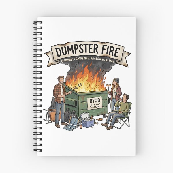 Item preview, Dumpster Fire Community Gathering Funny BYOB Bring Your Own Blame Cartoon designed and sold by LOVEARTDESIGN.