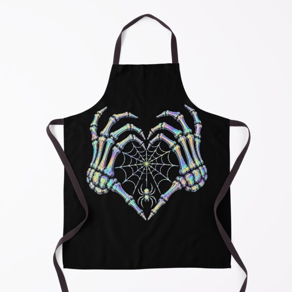 Item preview, Colorful skeleton hands forming a heart with a spider halloween designed and sold by rafaeltto.