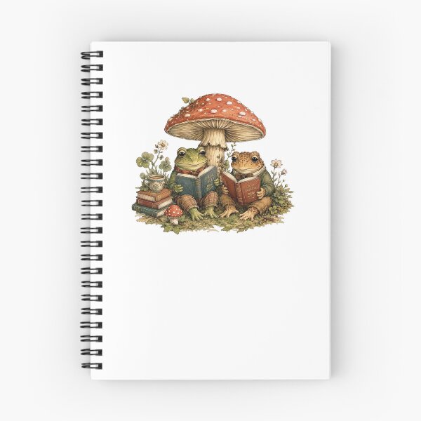 Item preview, Frogs Reading Books Under Mushroom Cottagecore designed and sold by Yellowriversss.