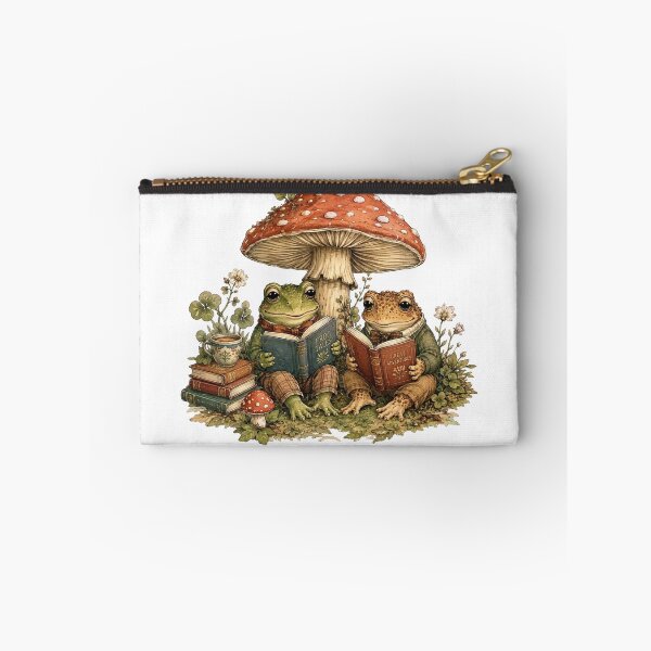 Item preview, Frogs Reading Books Under Mushroom Cottagecore designed and sold by Yellowriversss.