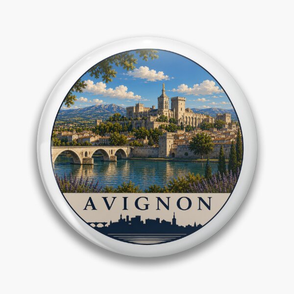 Item preview, Avignon Landmark Skyline Travel Sticker designed and sold by Beyond Destinations.