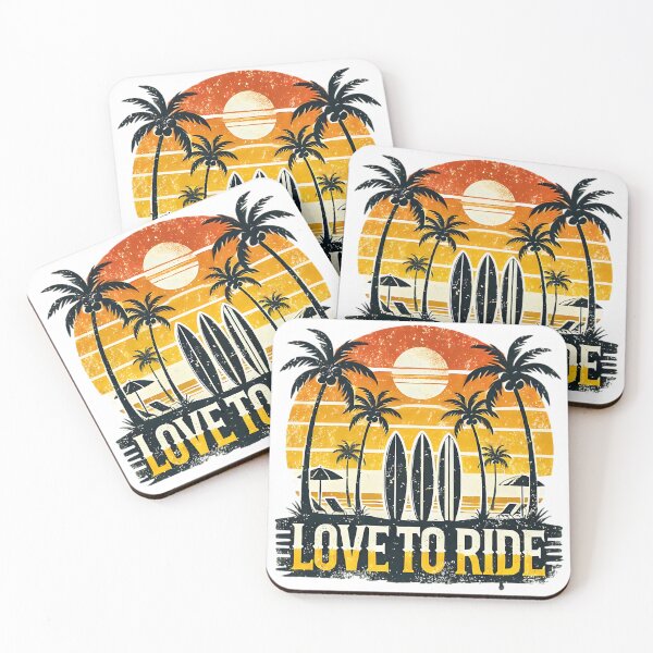 Item preview, Love to Ride | Vintage Surfboards Tropical Beach Sunset | Retro Surfing Design designed and sold by Awarrie.