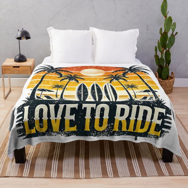 Item preview, Love to Ride | Vintage Surfboards Tropical Beach Sunset | Retro Surfing Design designed and sold by Awarrie.