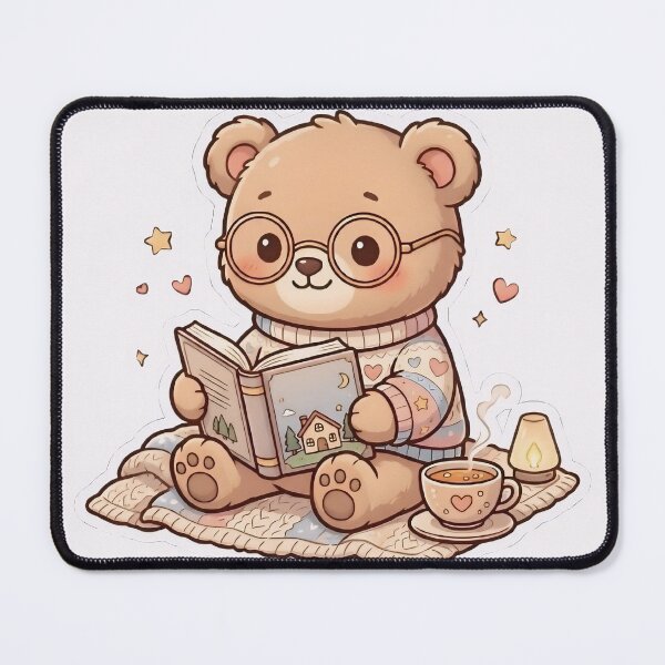 Item preview, Cozy Kawaii Bear Reading Book with Coffee | Cute Book Lover Aesthetic Gift designed and sold by By Inora.