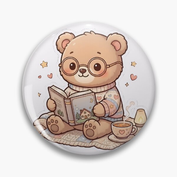 Item preview, Cozy Kawaii Bear Reading Book with Coffee | Cute Book Lover Aesthetic Gift designed and sold by By Inora.