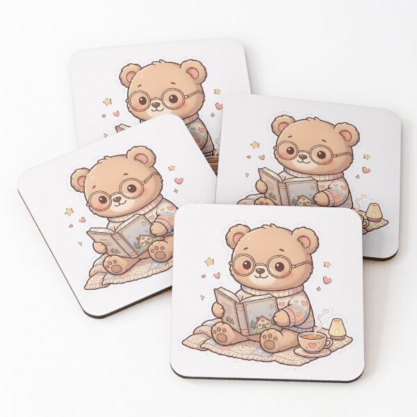 Item preview, Cozy Kawaii Bear Reading Book with Coffee | Cute Book Lover Aesthetic Gift designed and sold by By Inora.