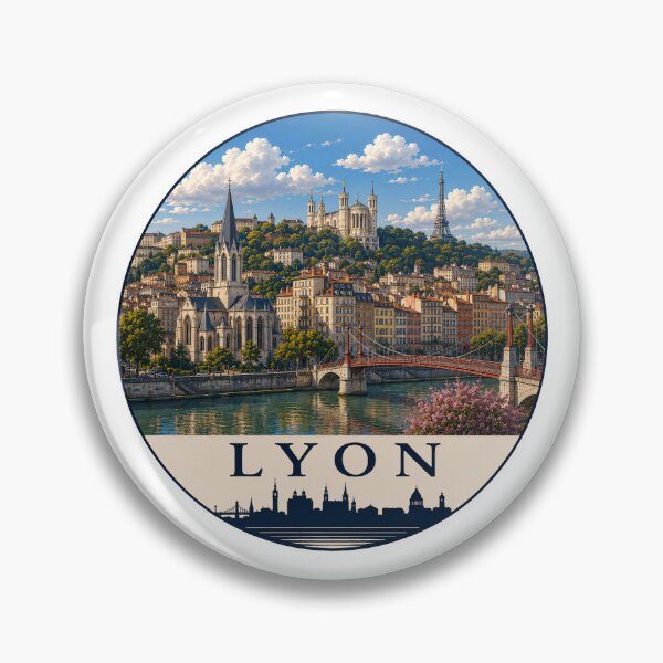 Item preview, Lyon Landmark Skyline Travel Sticker designed and sold by Beyond Destinations.