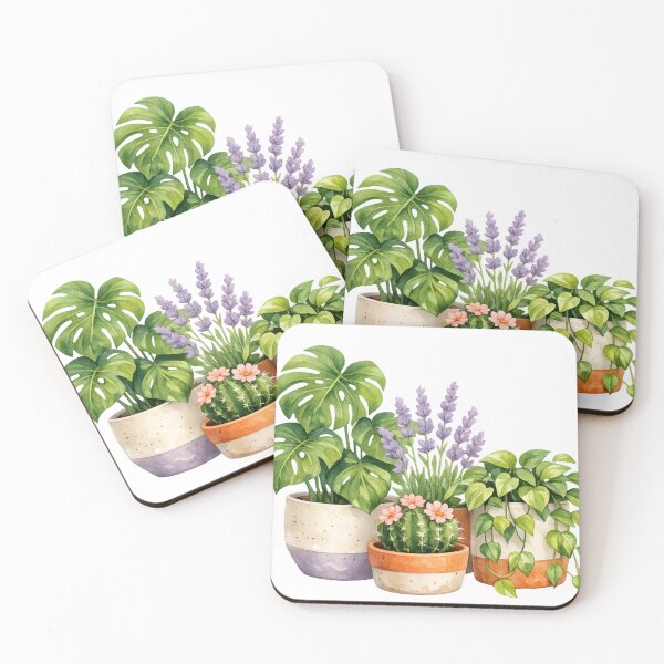 Item preview, Potted Houseplants Watercolor Plants Collection  designed and sold by LaylaArtStudio.