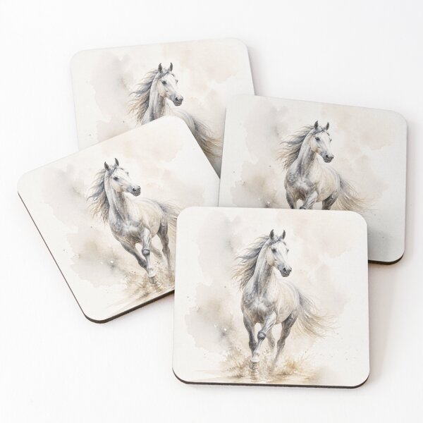 Item preview, Elegant Galloping Horses - Gray horse 2 designed and sold by Lucia Amaris Art.