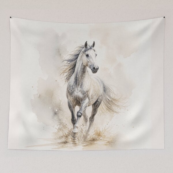Item preview, Elegant Galloping Horses - Gray horse 2 designed and sold by Lucia Amaris Art.